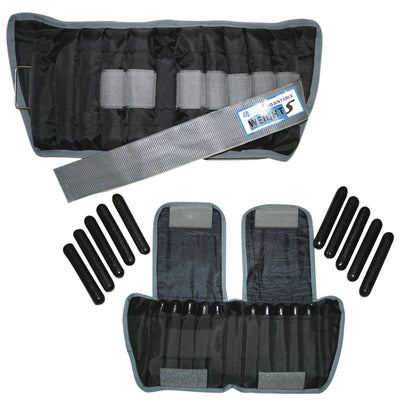 The Adjustable Cuff ankle weight - 20 lb - 20 x 1 lb inserts - Black - pair