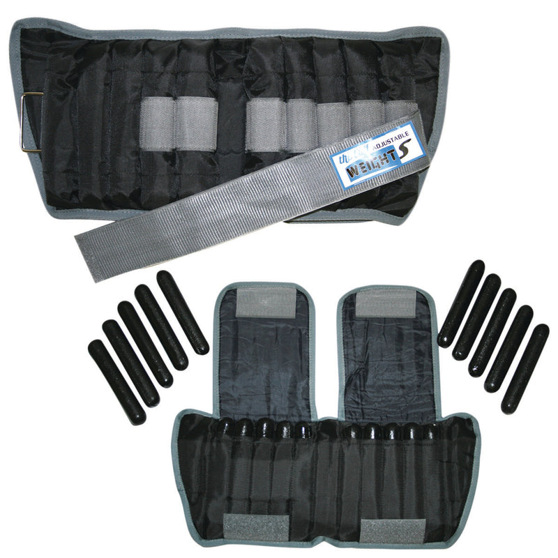 The Adjustable Cuff ankle weight - 20 lb - 20 x 1 lb inserts - Black - pair