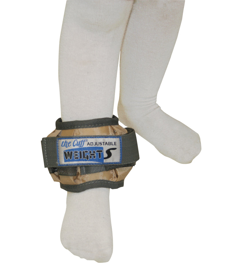 The Adjustable Cuff pediatric ankle weight - 2 lb - 12 x 0.17 lb inserts - Tan - pair - FE-10-3335-2