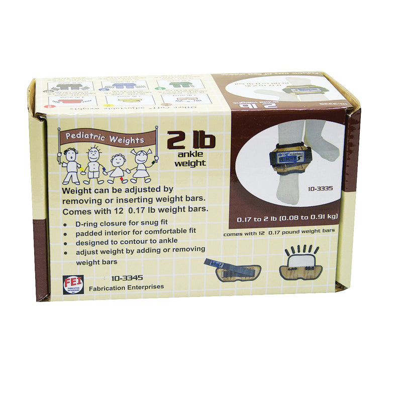 The Adjustable Cuff pediatric ankle weight - 2 lb - 12 x 0.17 lb inserts - Tan - each - FE-10-3335-1