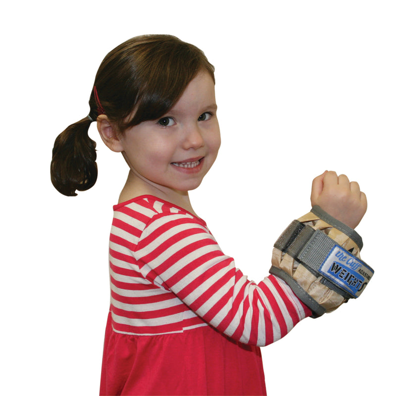 The Adjustable Cuff pediatric wrist weight - 2 lb - 12 x 0.17 lb inserts - Tan