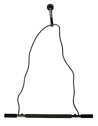 CanDo over door exercise bar and tubing, Black - x-heavy