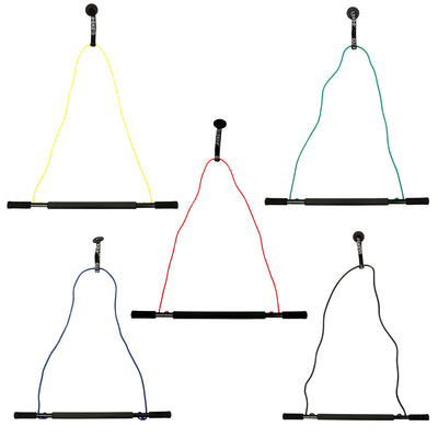 CanDo over door exercise bar and tubing, set of 5 (1 each: yellow, red, green, blue, black)