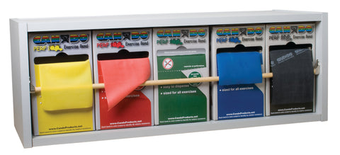 CanDo Dispens-a-Band exercise band rack, wood, 5 rolls