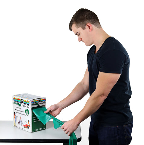 CanDo Low Powder Exercise Band - 100 yard Perf 100 roll - Blue - heavy - FE-10-5194