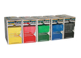CanDo Low Powder Exercise Band - 100 yard Perf 100 rolls, 5-piece set (1 each: yellow, red, green, blue, black)