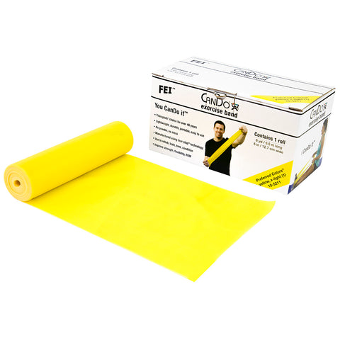 CanDo Low Powder Exercise Band - 6 yard roll - Yellow - x-light