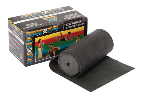 CanDo Low Powder Exercise Band - 6 yard roll - Black - x-heavy