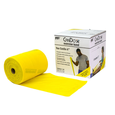 CanDo Low Powder Exercise Band - 50 yard roll - Yellow - x-light
