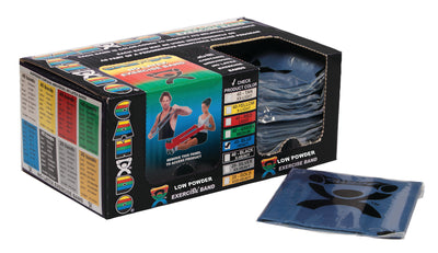 CanDo Low Powder Exercise Band - box of 40, 4' length - Blue - heavy