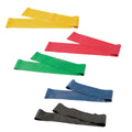 CanDo Band Exercise Loop - 5-piece set (30"), (1 each: yellow, red, green, blue, black), 10 sets