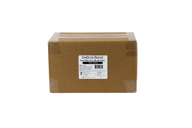 CanDo Low Powder Exercise Band - Twin-Pak - 100 yard (2 x 50 yard rolls) - Black - x-heavy - FE-10-5495