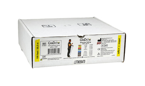 CanDo Low Powder Exercise Tubing - 100' dispenser roll - Yellow - x-light - FE-10-5521