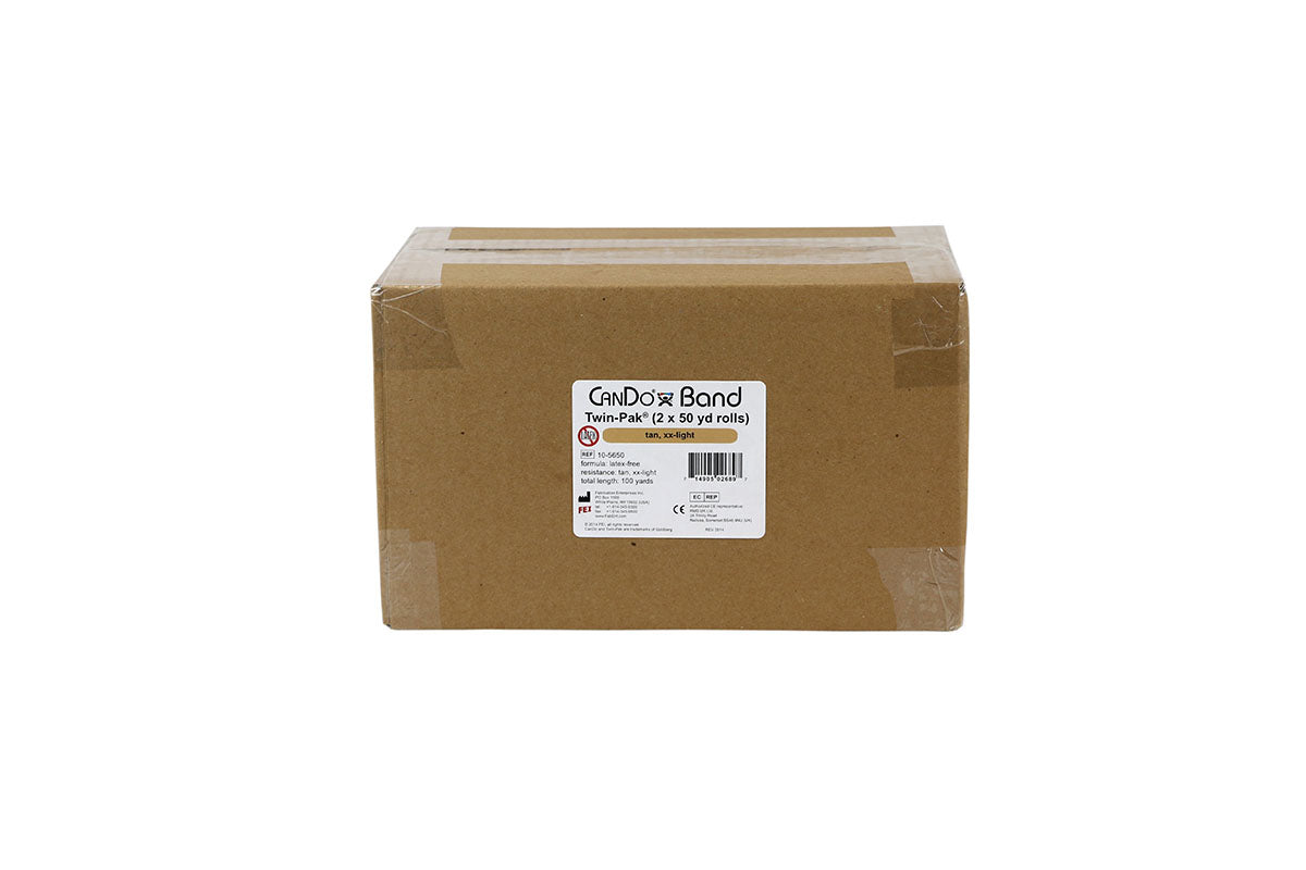 CanDo Latex Free Exercise Band - 100 yard (2 x 50 yard rolls) - Tan - xx-light - FE-10-5650