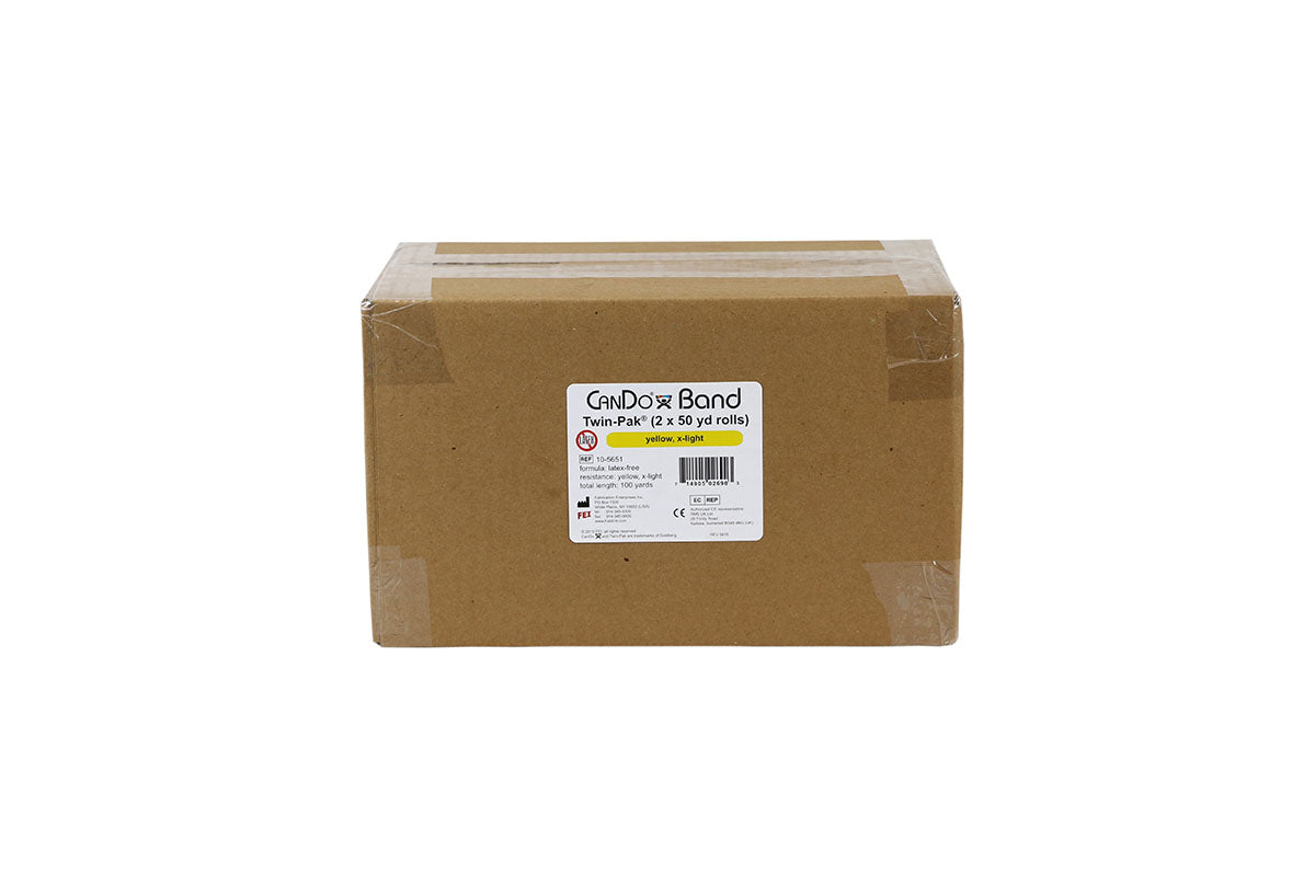 CanDo Latex Free Exercise Band - 100 yard (2 x 50 yard rolls) - Yellow - x-light - FE-10-5651