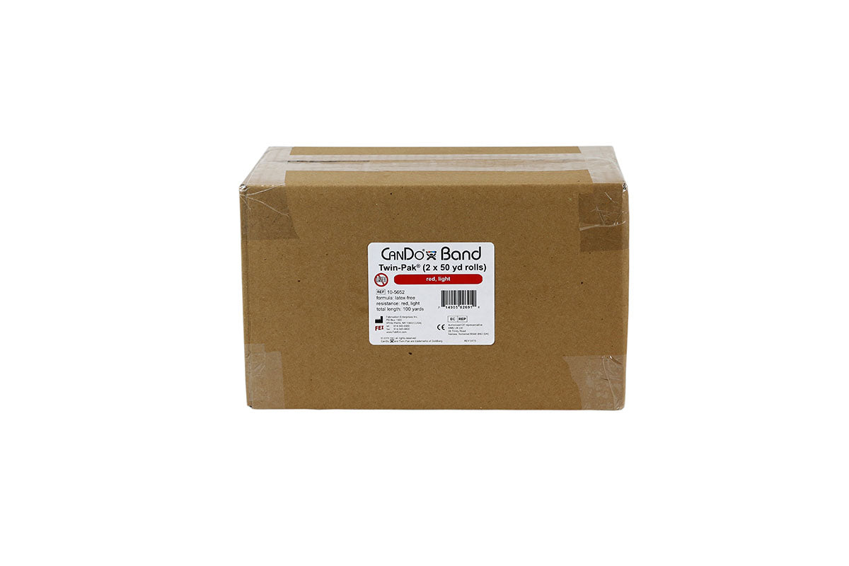 CanDo Latex Free Exercise Band - 100 yard (2 x 50 yard rolls) - Red - light - FE-10-5652