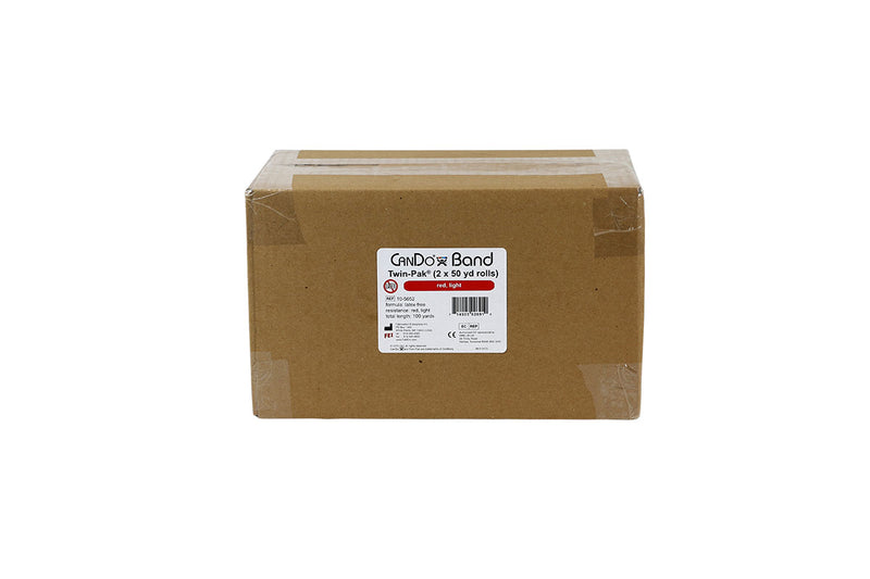 CanDo Latex Free Exercise Band - 100 yard (2 x 50 yard rolls) - Red - light - FE-10-5652