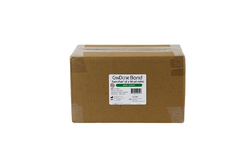 CanDo Latex Free Exercise Band - 100 yard (2 x 50 yard rolls) - Green-medium - FE-10-5653