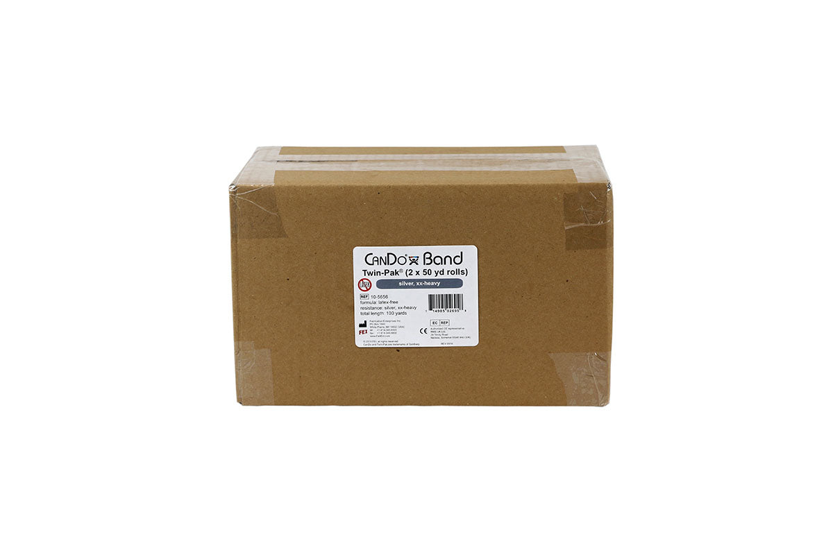 CanDo Latex Free Exercise Band - 100 yard (2 x 50 yard rolls) - Silver - xx-heavy - FE-10-5656