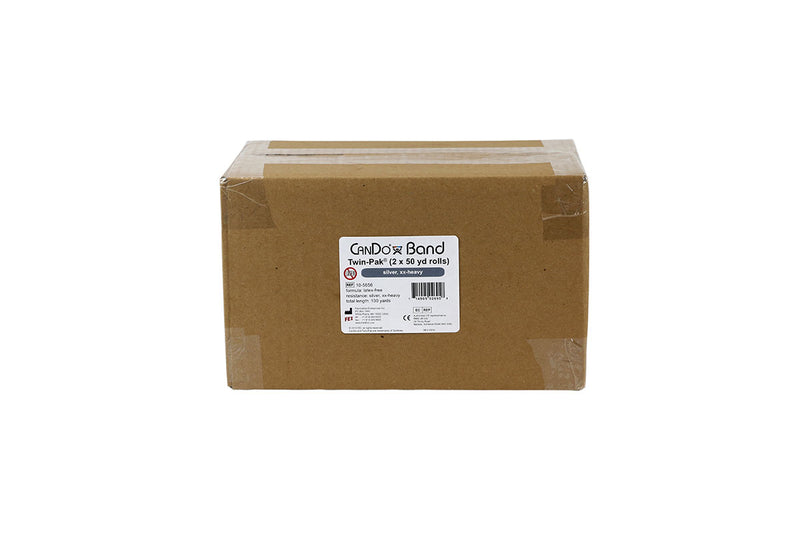 CanDo Latex Free Exercise Band - 100 yard (2 x 50 yard rolls) - Silver - xx-heavy - FE-10-5656