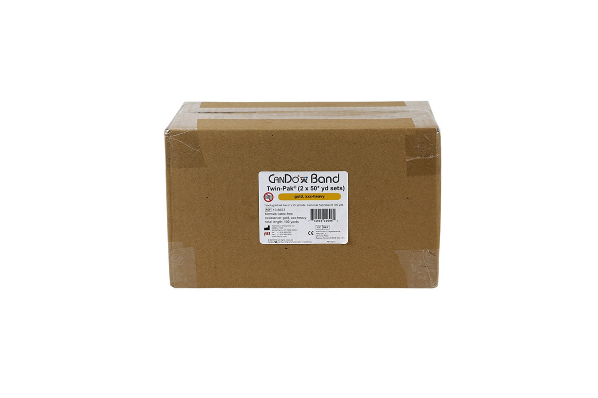 CanDo Latex Free Exercise Band - 100 yard (4 x 25 yard rolls) - Gold- xxx-heavy - FE-10-5657