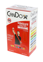 CanDo Latex Free Exercise Band - box of 30, 5' length - Red - light