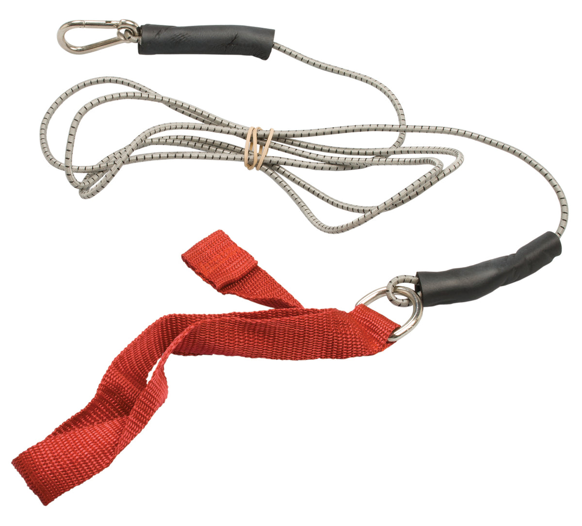 CanDo exercise bungee cord with attachments, 7', Red - light 