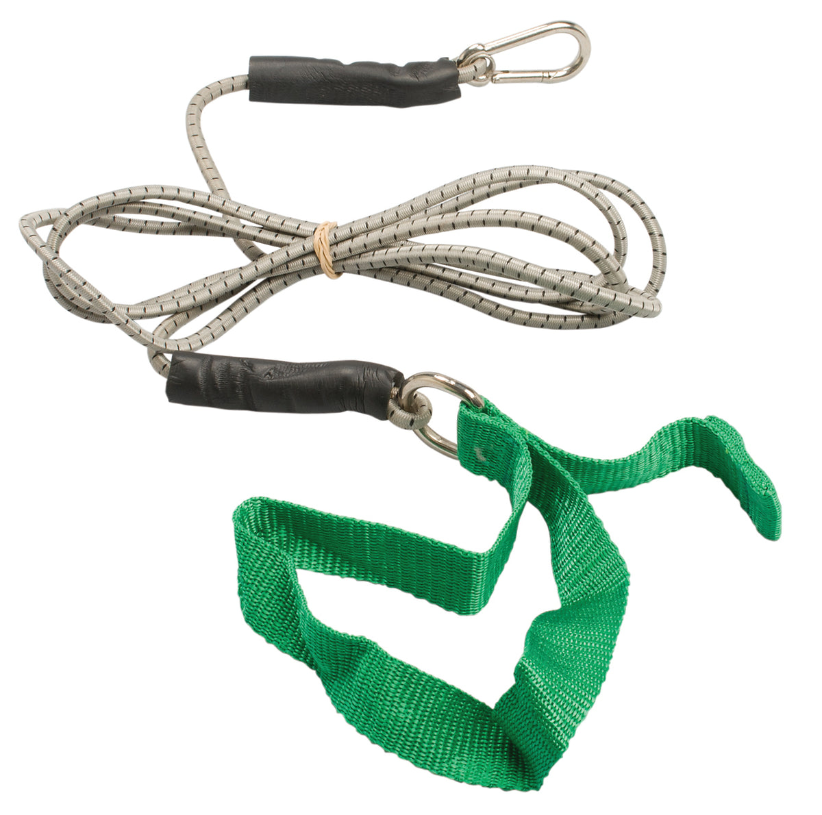 CanDo exercise bungee cord with attachments, 7', Green - medium 