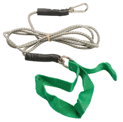 CanDo exercise bungee cord with attachments, 7', Green - medium 