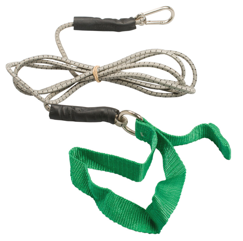 CanDo exercise bungee cord with attachments, 7', Green - medium 
