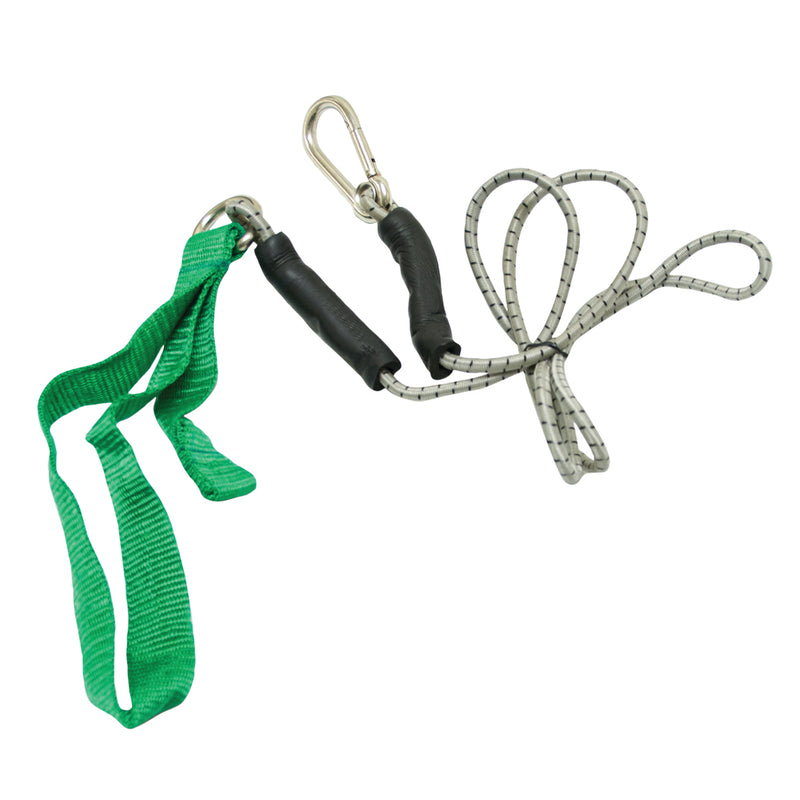 CanDo exercise bungee cord with attachments, 4', Green - medium 