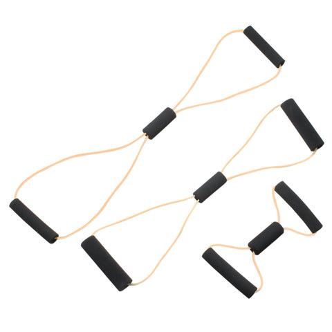 CanDo Tubing BowTie Exerciser - 3-piece set (14", 22", 30"), tan