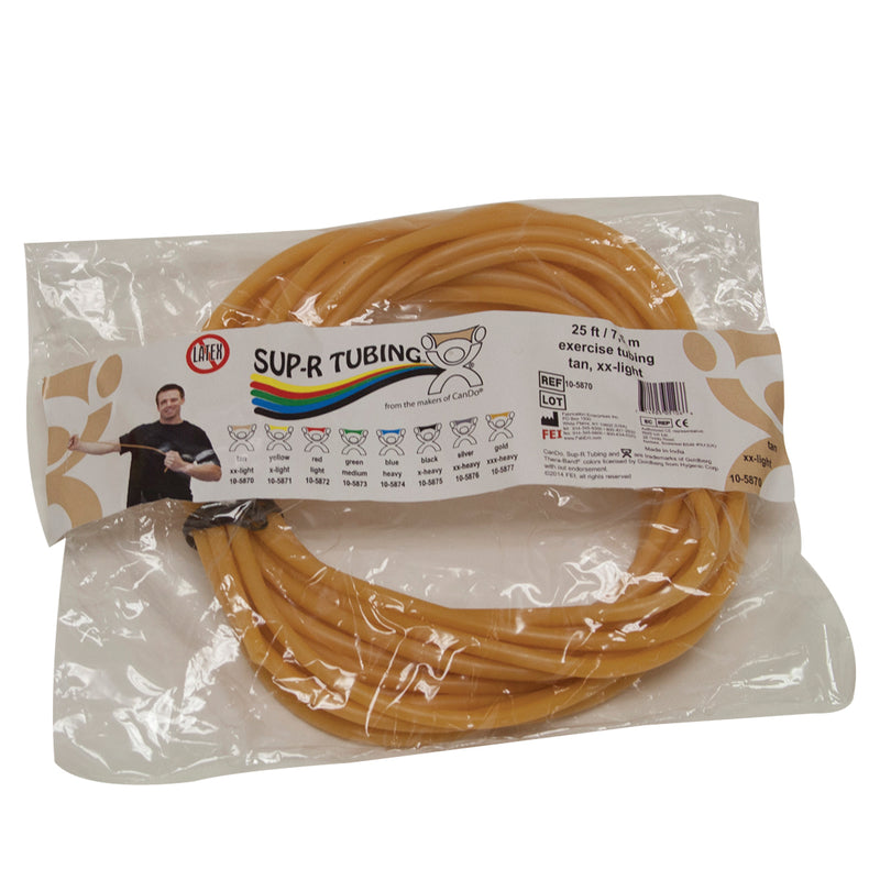 Sup-R Tubing - Latex Free Exercise Tubing - 25' roll - Tan - xx-light - FE-10-5870