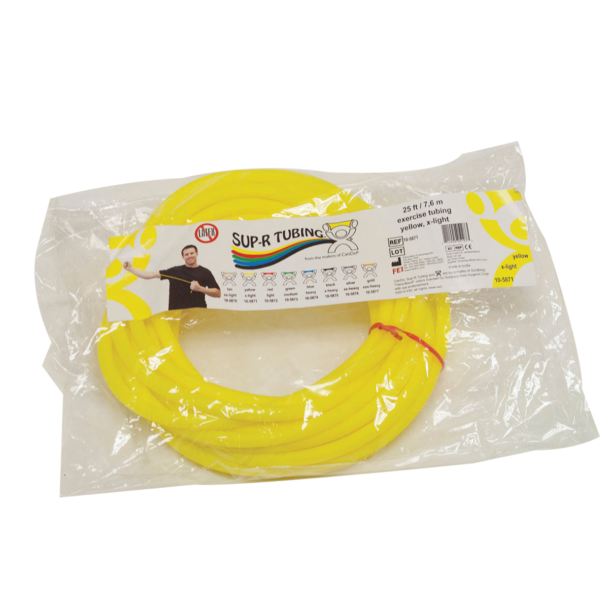 Sup-R Tubing - Latex Free Exercise Tubing - 25' roll - Yellow - x-light - FE-10-5871