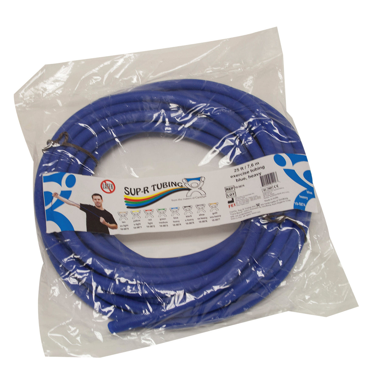 Sup-R Tubing - Latex Free Exercise Tubing - 25' roll - Blue - heavy - FE-10-5874