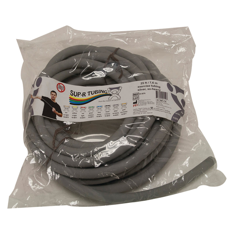 Sup-R Tubing - Latex Free Exercise Tubing - 25' roll - Silver - xx-heavy - FE-10-5876