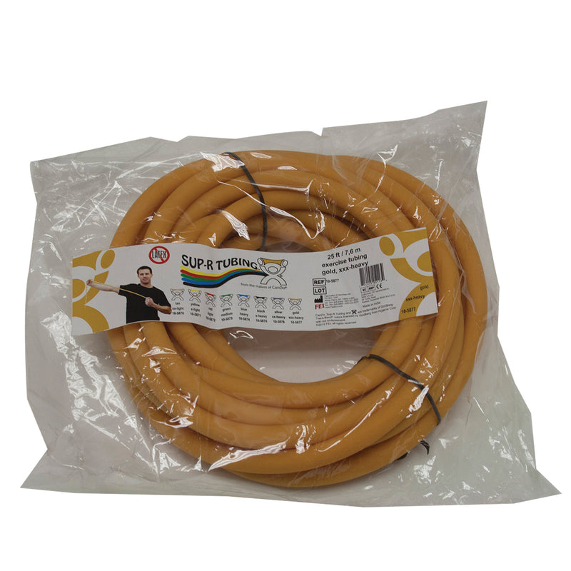 Sup-R Tubing - Latex Free Exercise Tubing - 25' roll - Gold - xxx-heavy - FE-10-5877