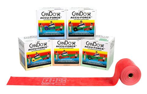 CanDo AccuForce Exercise Band - 50 yard rolls, 5-piece set (1 each: yellow, red, green, blue, black)