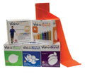 Val-u-Band Resistance Bands, Dispenser Roll, 50 Yds., 5-Piece Set, Peach, Orange, Lime, Blueberry, Plum, Latex-Free