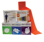 Val-u-Band Resistance Bands, Dispenser Roll, 50 Yds., 5-Piece Set, Peach, Orange, Lime, Blueberry, Plum, Latex-Free