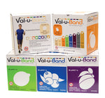 Val-u-Band Resistance Bands, Dispenser Roll, 50 Yds., 5-Piece Set, Peach, Orange, Lime, Blueberry, Plum, Latex-Free - FE-10-6128