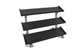 Inflight Fitness, 54" 3-Tier Dumbbell Rack, Tray Style, 13 Pair Rubber Hexagon Dumbbell Set