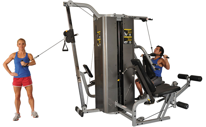 Inflight Fitness, Vanguard Training System, Four Stacks, Four Stations, Cable Crossover, Compact 54" Beam, Full Shrouds - FE-10-7160