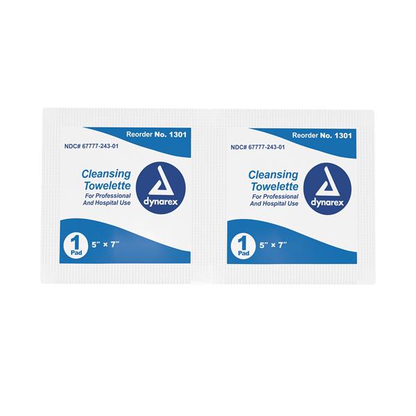 Dynarex Corporation Towelette Cleansing Nice 'n Clean .35% BKZ/20% Alc 5x7 Wht 100/Bx - 1301