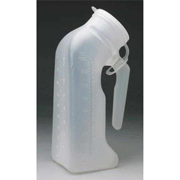 Medegen Medical Products, LLC Urinal Patient 1qt Translucent Plastic Male With Handle/Cover Each, 50 Each/CA - H140-01