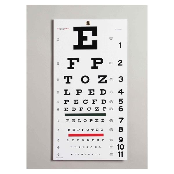 Dukal Corporation Chart Vision Testing Snellen 20' Distance 22x11" Each - TM3050
