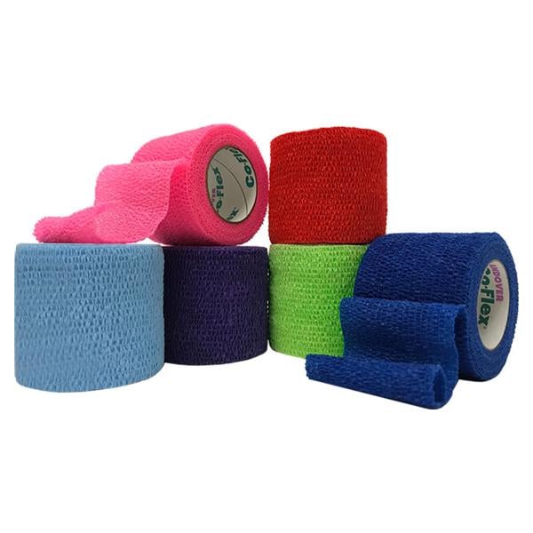 Andover Coated Products Bandage CoFlex 2"x5yd Compression Elastic Colorpack Latex Non-Sterile 36/Bx - 3200CP-036