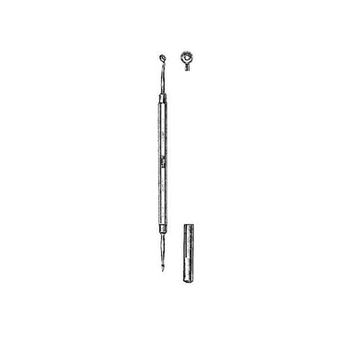 Miltex Extractor Comedone MX 6" One Curved Lancet Fenestrated Cup Stainless Steel Each - Integra Miltex - 33-214