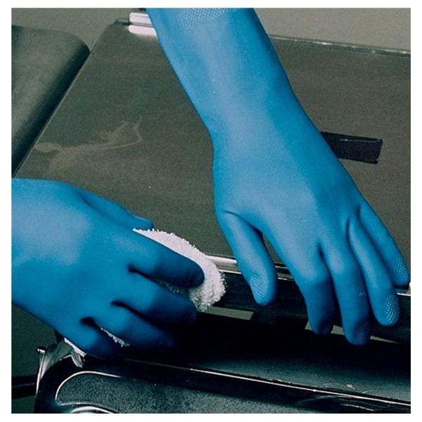 Ansell Healthcare Products LLC Gloves Utility Ansell Rubber Latex 13 in Medium Blue Disposable 12Pr/Bg, 4 BG/CA - 5789016