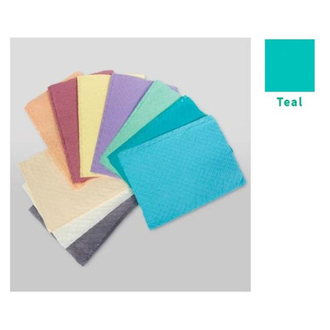 Tidi Products LLC Bib Towel TIDI Ultimate Waffle 13 in x 18 in Teal 3 Ply Tissue / Poly 500/Ca - 917410